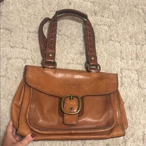 Vintage Coach Tan Leather Shoulder Bag